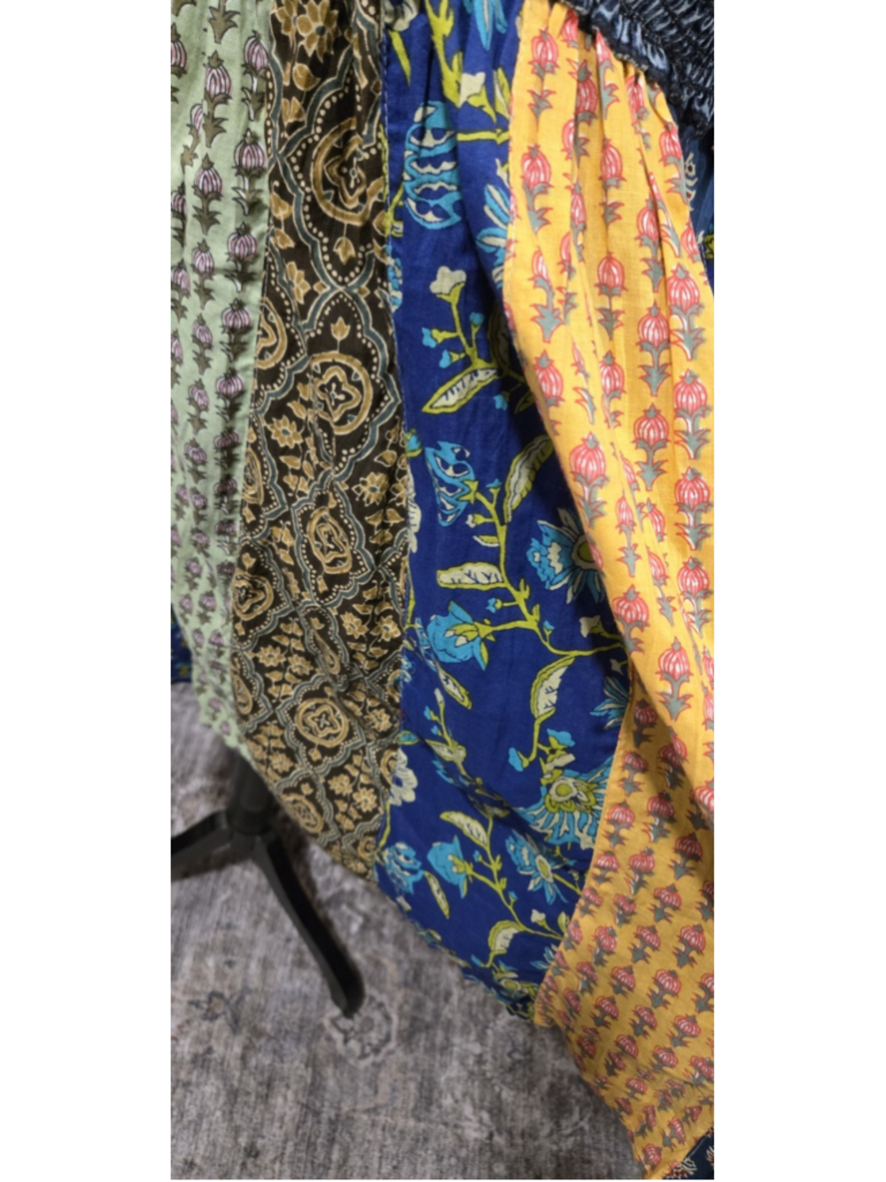 Young Threads Patchwork Mini Dress Small Smocked Boho Festival Floral NWT India - Picture 5 of 10